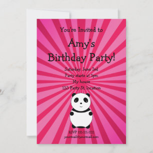 Convites Cute panda birthday invitation