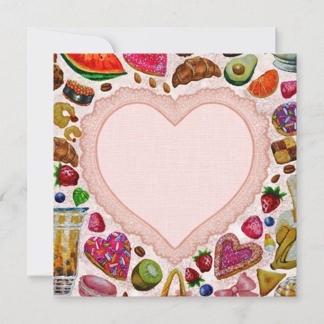 Convites Cute Pastry Confections Sweets (Frente)