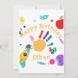Convites Cute Personalizado ABC Mão Pintada 123 HB Criança