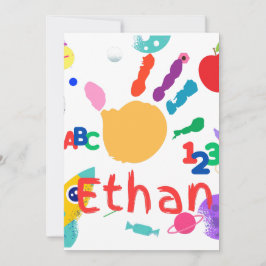 Convites Cute Personalizado ABC Pintado à Mão para Crianças