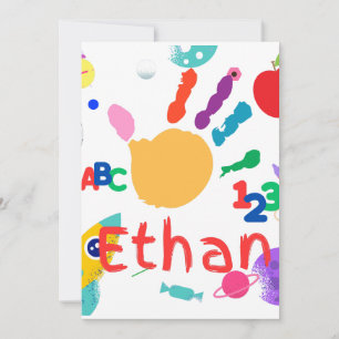 Convites Cute Personalizado ABC Pintado à Mão para Crianças