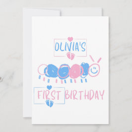 Convites Cute Personalizado Desenho de Minhoca para Anivers