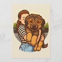 Convites Cute Puppy with Heart Sunglasses 