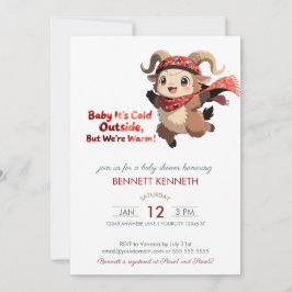 Convites Cute Ram Winter Baby Shower Invitation
