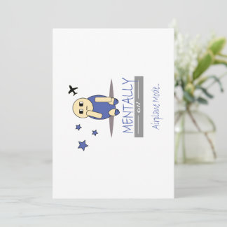 Convites Cute Relatable Chimy Airplane Mode Greeting Card