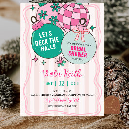 Convites Cute Retro Christmas Deck the Halls Bridal Shower