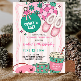 Convites Cute Retro Christmas Pajama Party Invitation