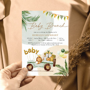 Convites Cute Safari Animal Baby Brunch