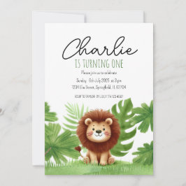 Convites Cute Safari Lion Birthday
