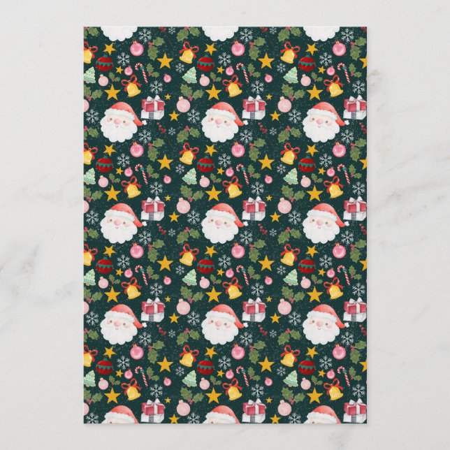 Convites Cute Santa Claus Holiday Seamless Pattern (Frente)