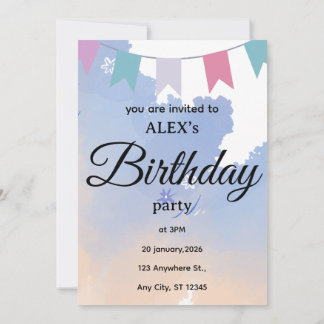 Convites Cute Simple Birthday Party Invitation