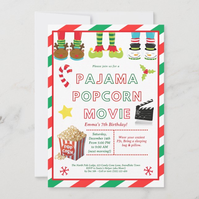 Convites Cute Sleepover Birthday Party Invitation for Kids  (Frente)