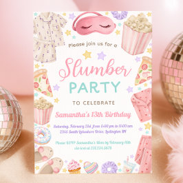 Convites Cute Slumber Party Girl Birthday