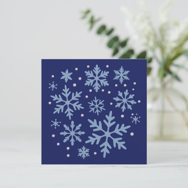 Convites Cute Snowflake Christmas Winter Holiday Cozy Xmas  (Em pé/Frente)