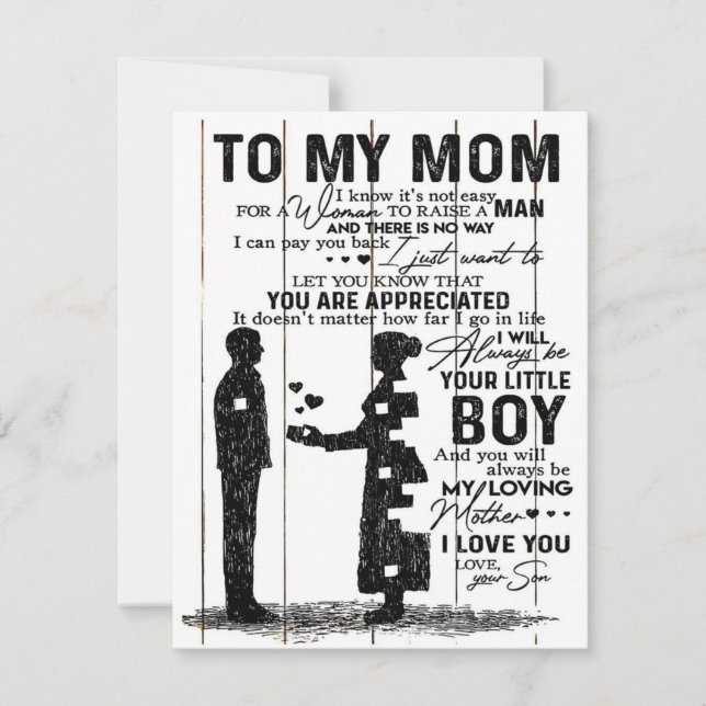 Convites Cute Son To My Mom Gift | Lovely Family Gift (Frente)