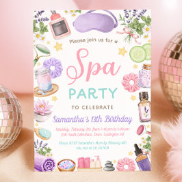 Convites Cute Spa Pamper Party Girl Birthday