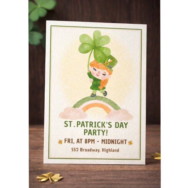 Convites Cute St. Patrick’s Day Party Invitation (Criador carregado)