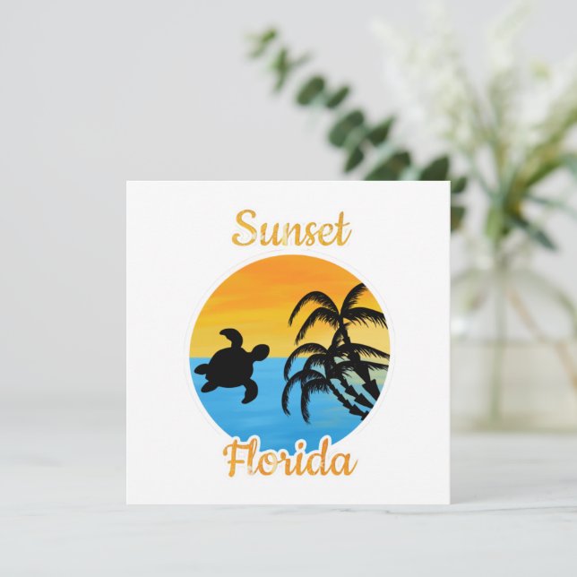 Convites Cute Sunset in Florida    (Em pé/Frente)