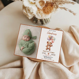 Convites Cute Teddy Bear 1st Birthday | Sweet Bear 