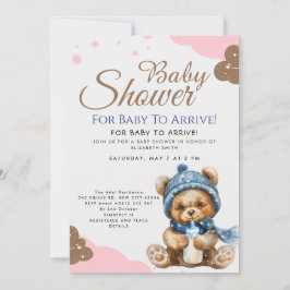Convites Cute Teddy Bear Baby Shower