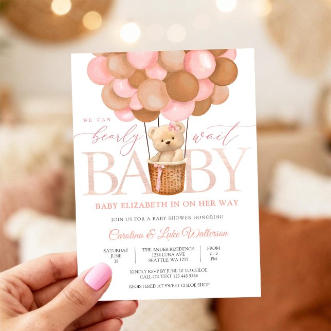 Convites Cute Teddy Bear Baby Shower Invitation (Criador carregado)