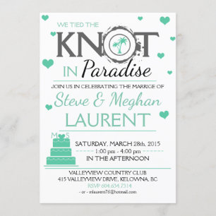 Convites Cute Tied the Knot in Paradise Beach Weding