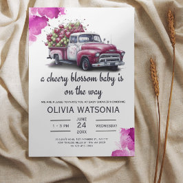 Convites Cute Truck cherry Chá de fraldas doce