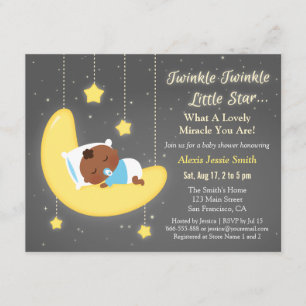 Convites Cute Twinkle Twinkle Little Star Bebê Marrom Chuve