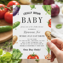 Convites Cute Vegetable Locally Grown farm Baby Shower