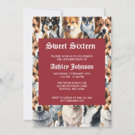 Convites Cute Watercolor Corgi Dog Pattern                 