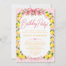 Cute Watercolor Fruit Birthday Party Invitation