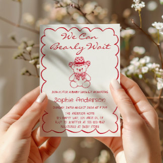 Convites Cute We Can Bearly Wait Teddy Bear Baby Shower