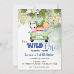 Convites Cute Wild One Safari Animal Love primeiro aniversa