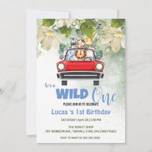 Convites Cute Wild One Safari Animal Love primeiro aniversa