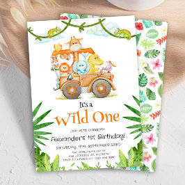 Convites Cute Wild One Safari Aniversário