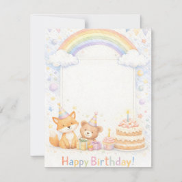 Convites Cute Woodland Animals Birthday Invitation