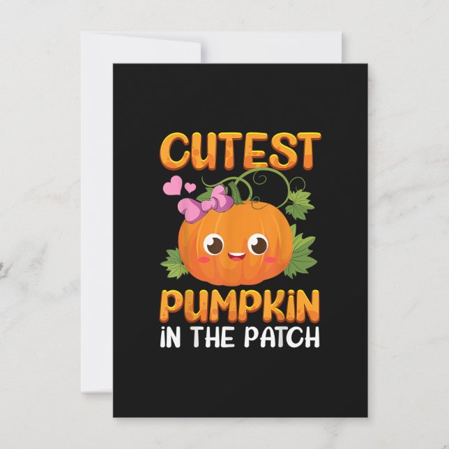 Convites Cutest Pumpkin In The Patch Funny Halloween Thanks (Frente)