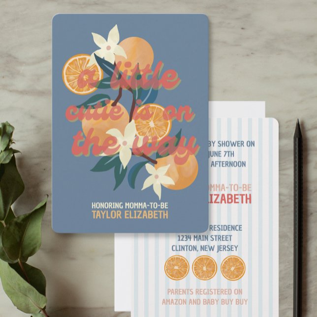 Convites Cutie no caminho do Tema do Chá de fraldas (Criador carregado)