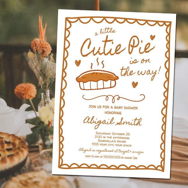 Convites Cutie Pie Fall Baby Shower Invitation (Criador carregado)