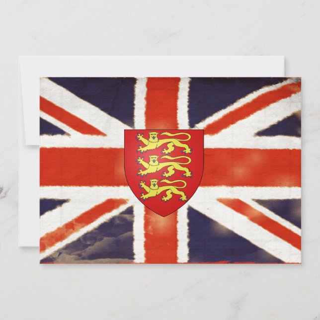 Convites da brasão de Union Jack do vintage (Frente)