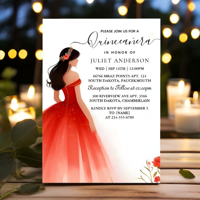 Convites Da Coroa Rosa Quente Tiara Black Lace Red Quincean (Criador carregado)