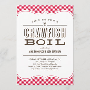 Convites da fervura dos lagostins de pano de mesa