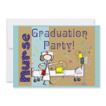 Convites da festa de formatura da enfermeira