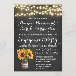 Convites da festa de noivado do quadro do girassol