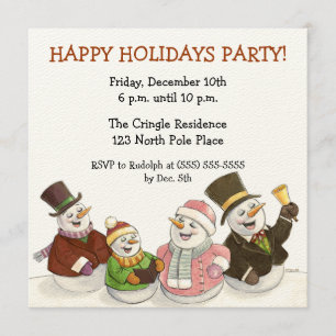 Convites da festa natalícia dos bonecos de neve d