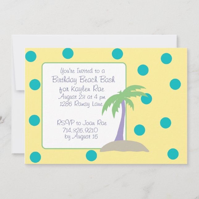 Convites da festança da praia do aniversário (Frente)