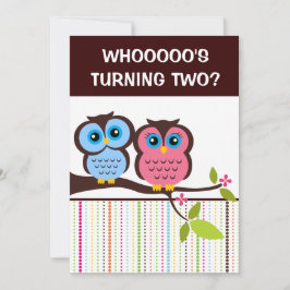 Convites da Parte de Tema do Owl do segundo aniver