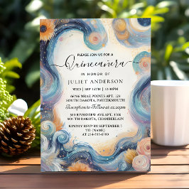 Convites Da Quinceanera do céu estrelado de Baile de format