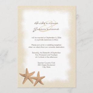 Convites da recepção de casamento da praia somen