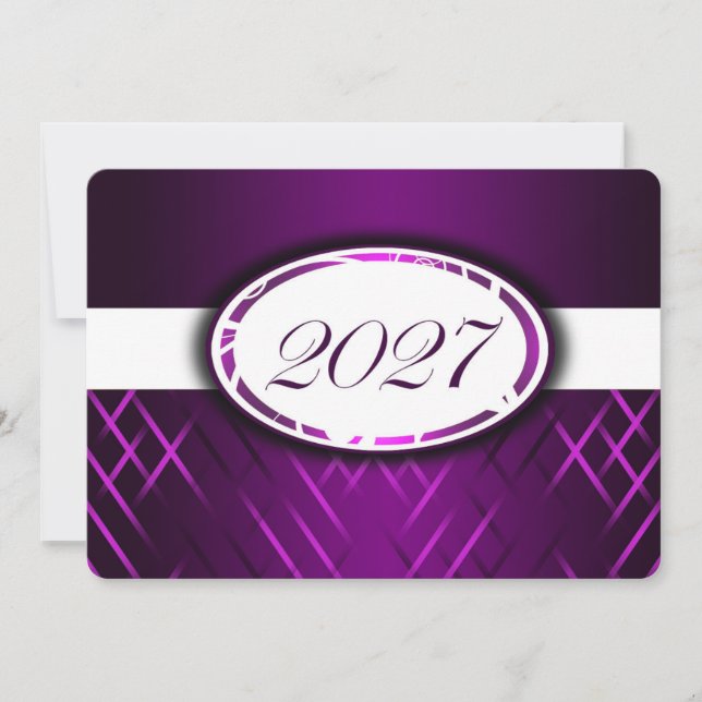 Convites da Turma de 2027 Roxo e Branco (Frente)